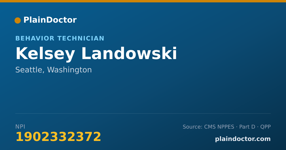 Shareable card for Kelsey Landowski - Behavior Technician, Seattle, WA