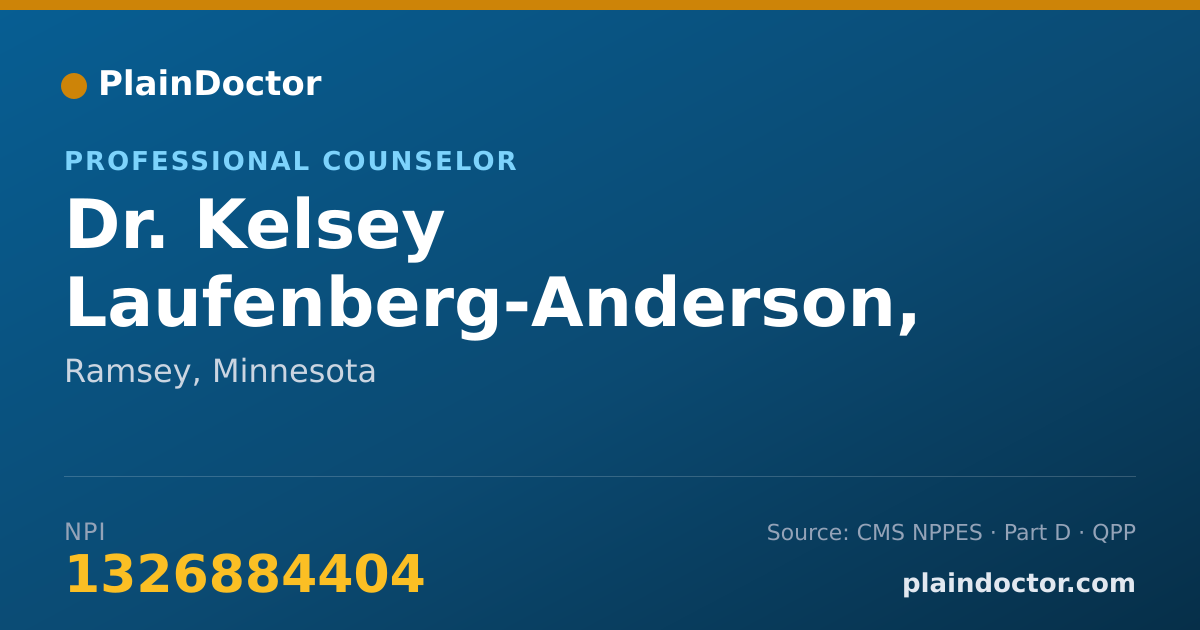 Shareable card for Kelsey Laufenberg-Anderson, LPCC - Professional Counselor, Ramsey, MN
