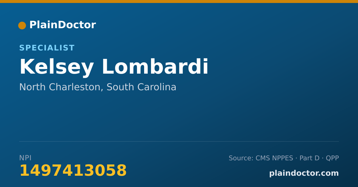 Shareable card for Kelsey Lombardi - Specialist, North Charleston, SC