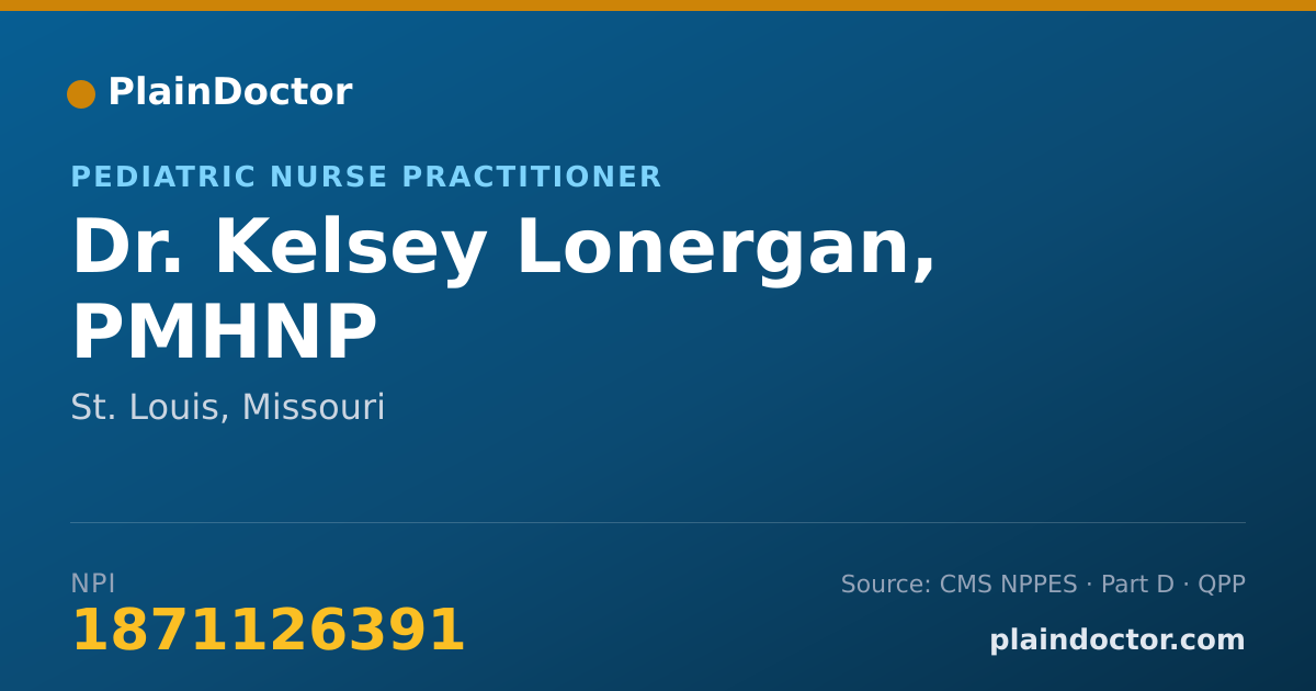 Shareable card for Kelsey Lonergan, PMHNP - Pediatric Nurse Practitioner, St. Louis, MO