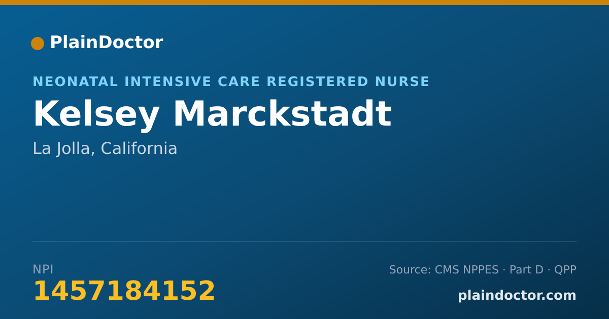 Shareable card for Kelsey Marckstadt - Neonatal Intensive Care Registered Nurse, La Jolla, CA