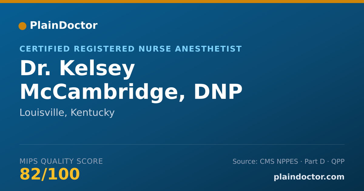 Shareable card for Kelsey McCambridge, DNP - Certified Registered Nurse Anesthetist, Louisville, KY