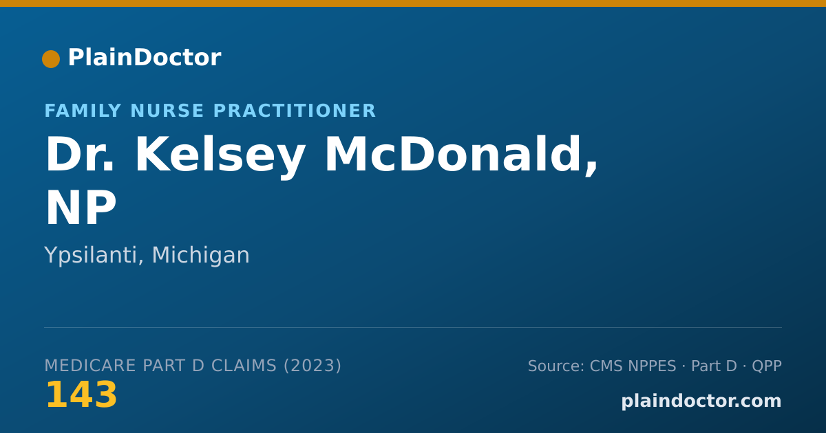Shareable card for Kelsey McDonald, NP - Family Nurse Practitioner, Ypsilanti, MI