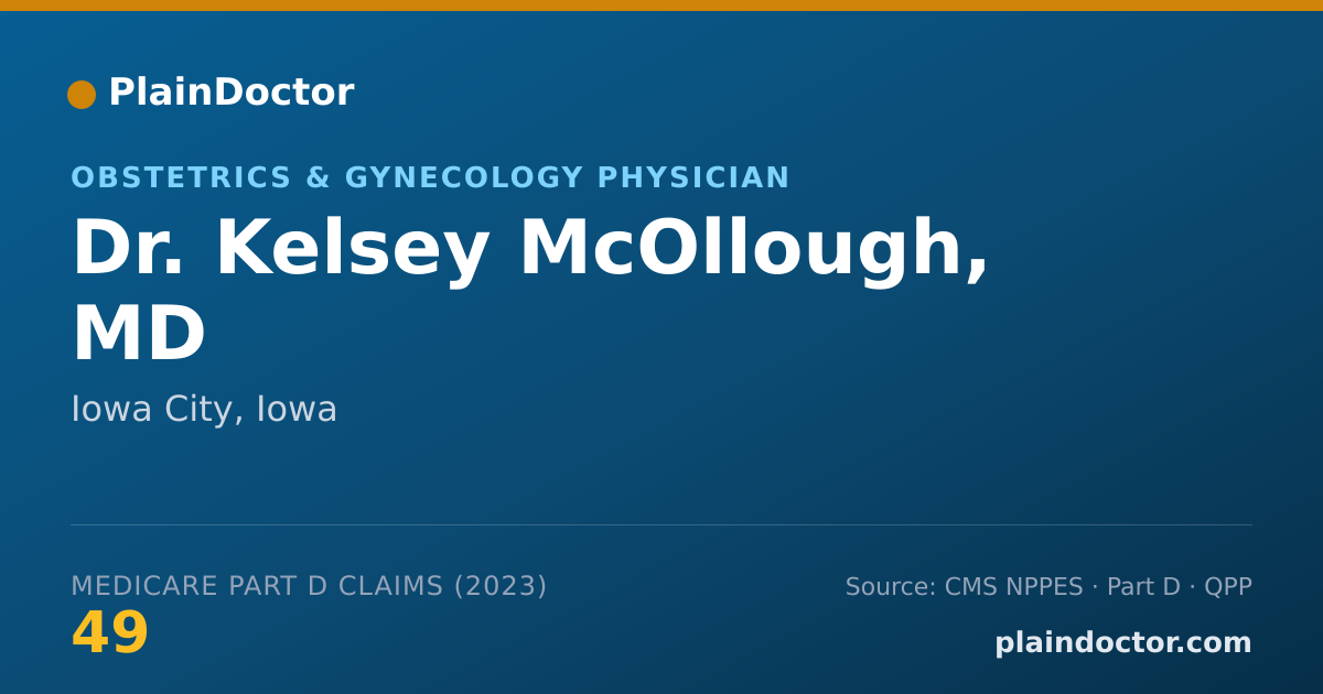 Shareable card for Kelsey McOllough, MD - Obstetrics & Gynecology Physician, Iowa City, IA