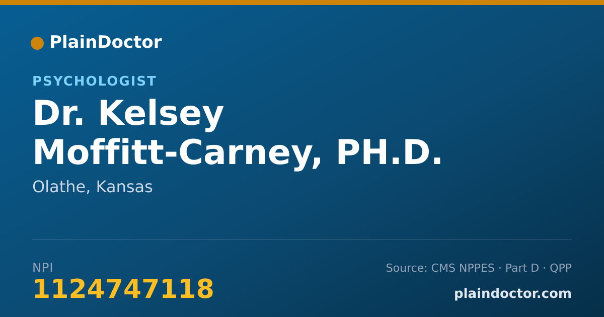 Shareable card for Kelsey Moffitt-Carney, PH.D. - Psychologist, Olathe, KS