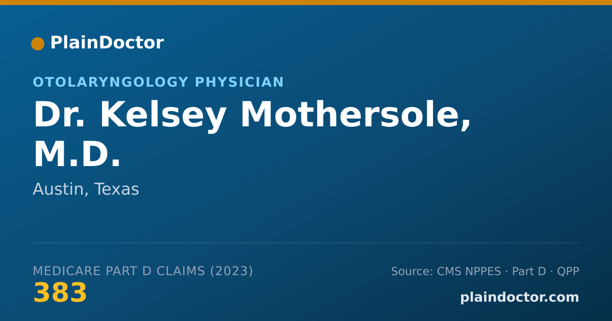 Shareable card for Kelsey Mothersole, M.D. - Otolaryngology Physician, Austin, TX