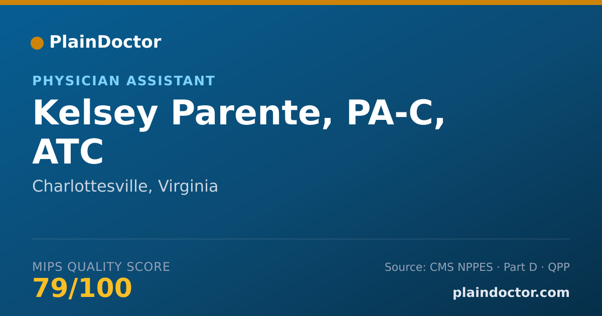 Shareable card for Kelsey Parente, PA-C, ATC - Athletic Trainer, Charlottesville, VA