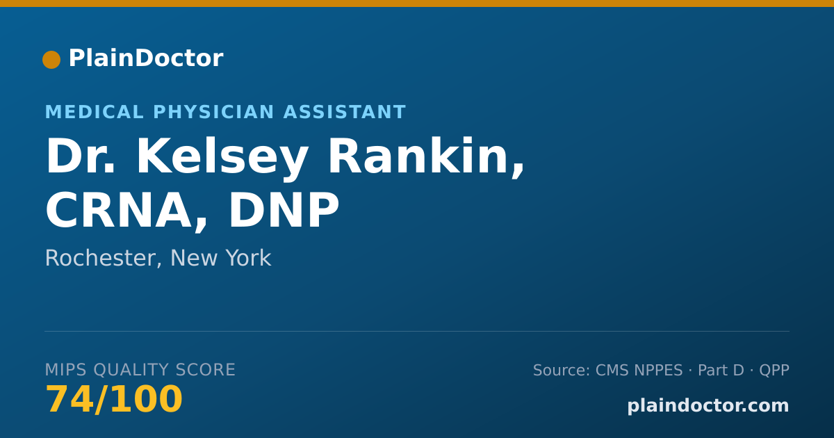Shareable card for Kelsey Rankin, CRNA, DNP - Medical Physician Assistant, Rochester, NY