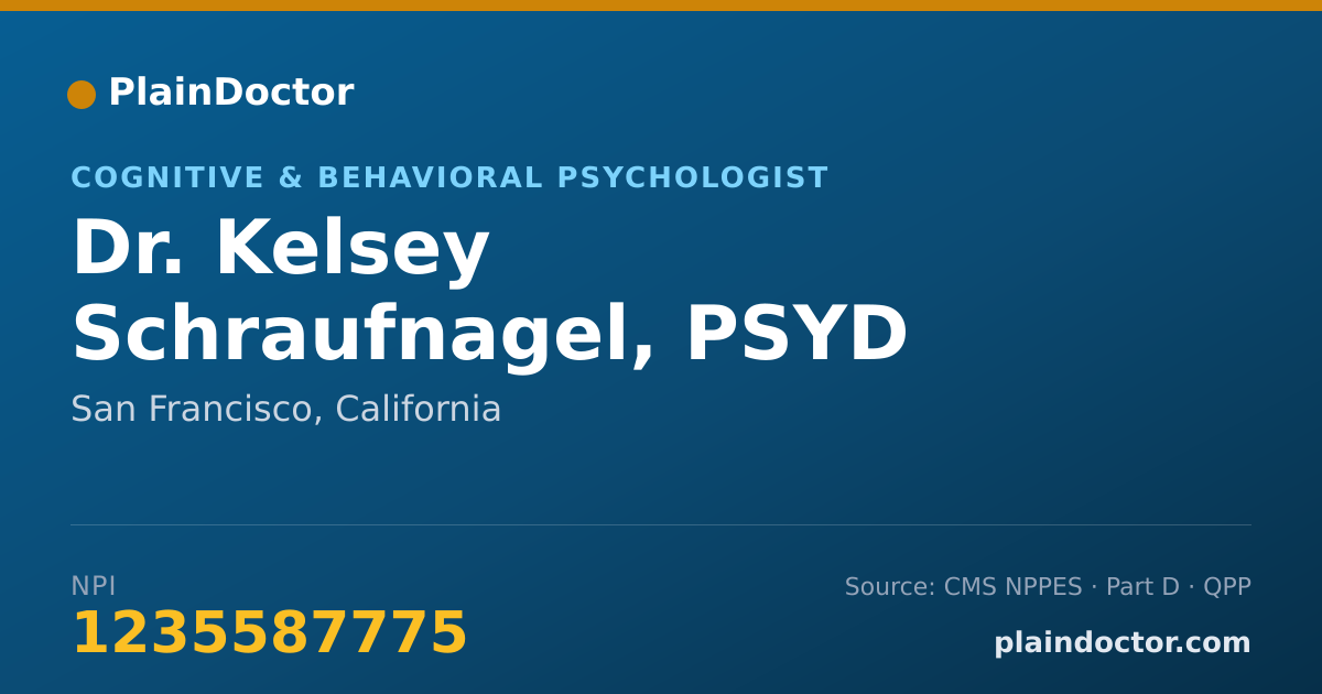 Shareable card for Kelsey Schraufnagel, PSYD - Cognitive & Behavioral Psychologist, San Francisco, CA