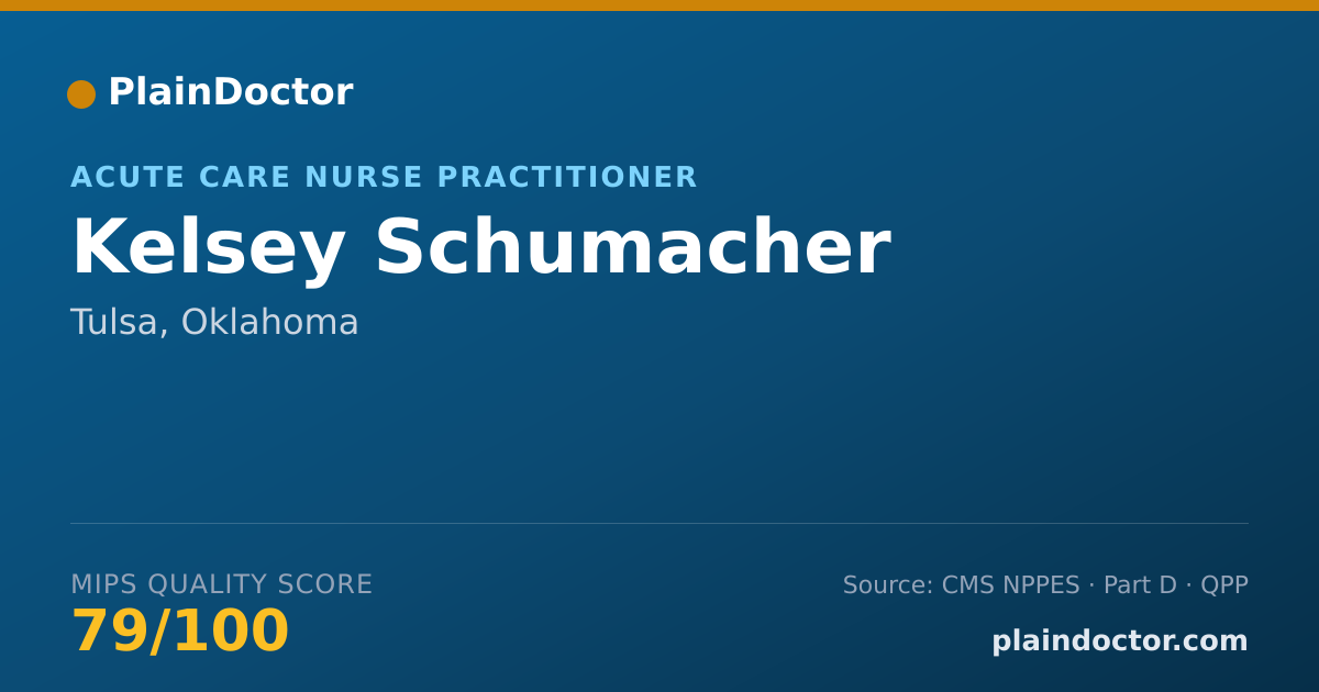 Shareable card for Kelsey Schumacher - Acute Care Nurse Practitioner, Tulsa, OK