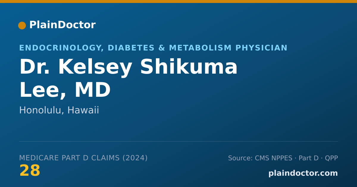 Shareable card for Kelsey Shikuma Lee, MD - Endocrinology, Diabetes & Metabolism Physician, Honolulu, HI