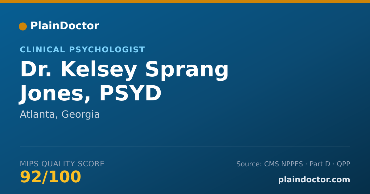Shareable card for Kelsey Sprang Jones, PSYD - Clinical Psychologist, Atlanta, GA