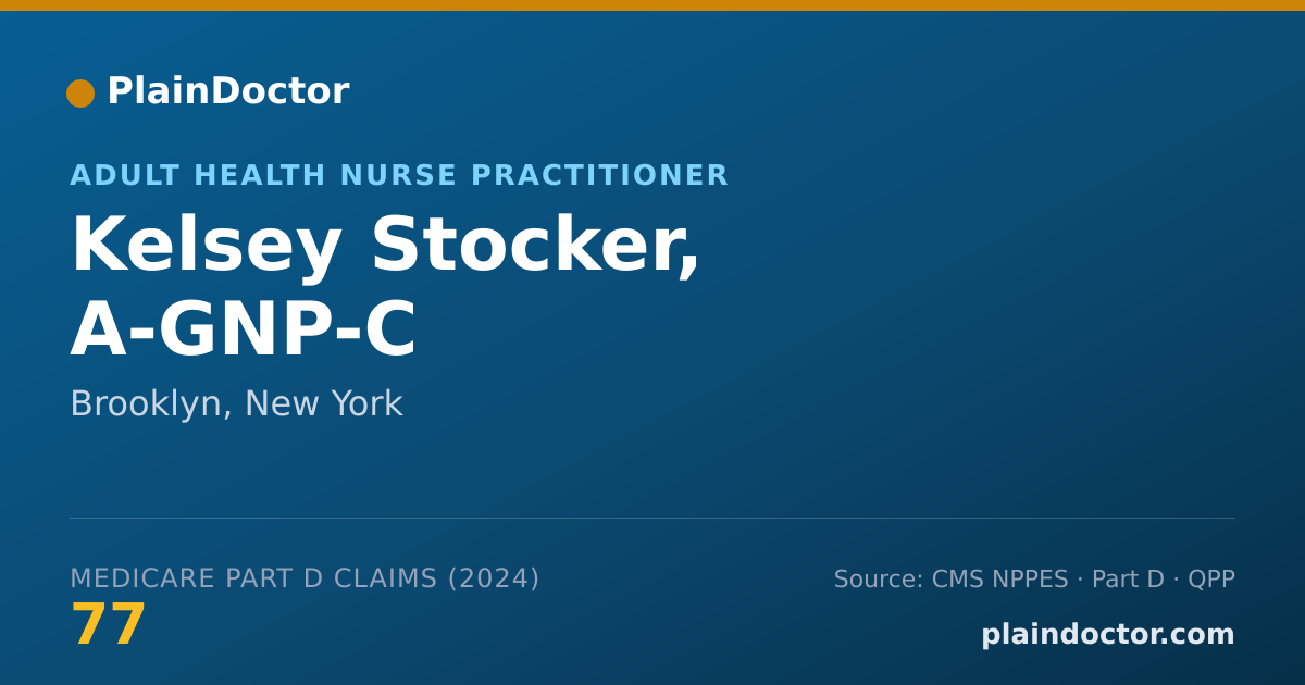 Shareable card for Kelsey Stocker, A-GNP-C - Adult Health Nurse Practitioner, Brooklyn, NY