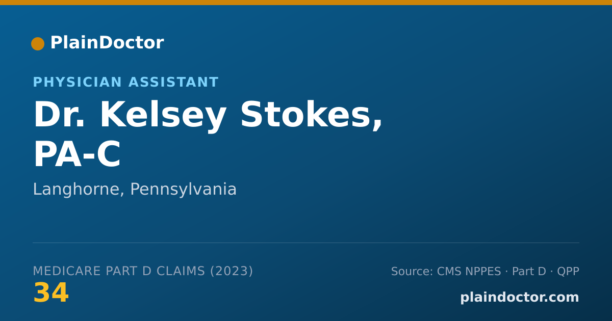 Shareable card for Kelsey Stokes, PA-C - Physician Assistant, Langhorne, PA