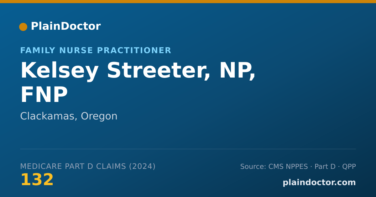 Shareable card for Kelsey Streeter, NP, FNP - Family Nurse Practitioner, Clackamas, OR