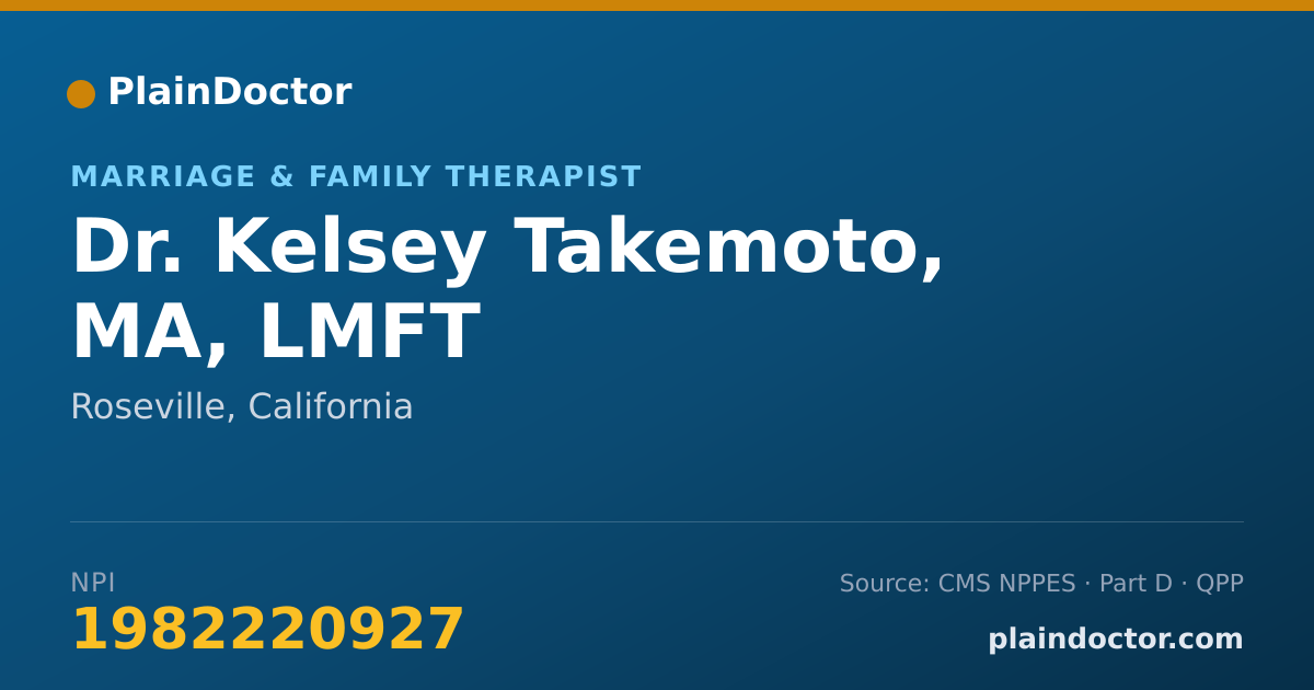 Shareable card for Kelsey Takemoto, MA, LMFT - Marriage & Family Therapist, Roseville, CA