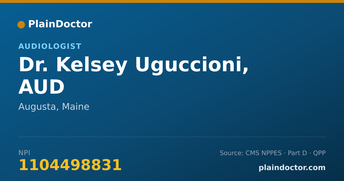 Shareable card for Kelsey Uguccioni, AUD - Audiologist, Augusta, ME