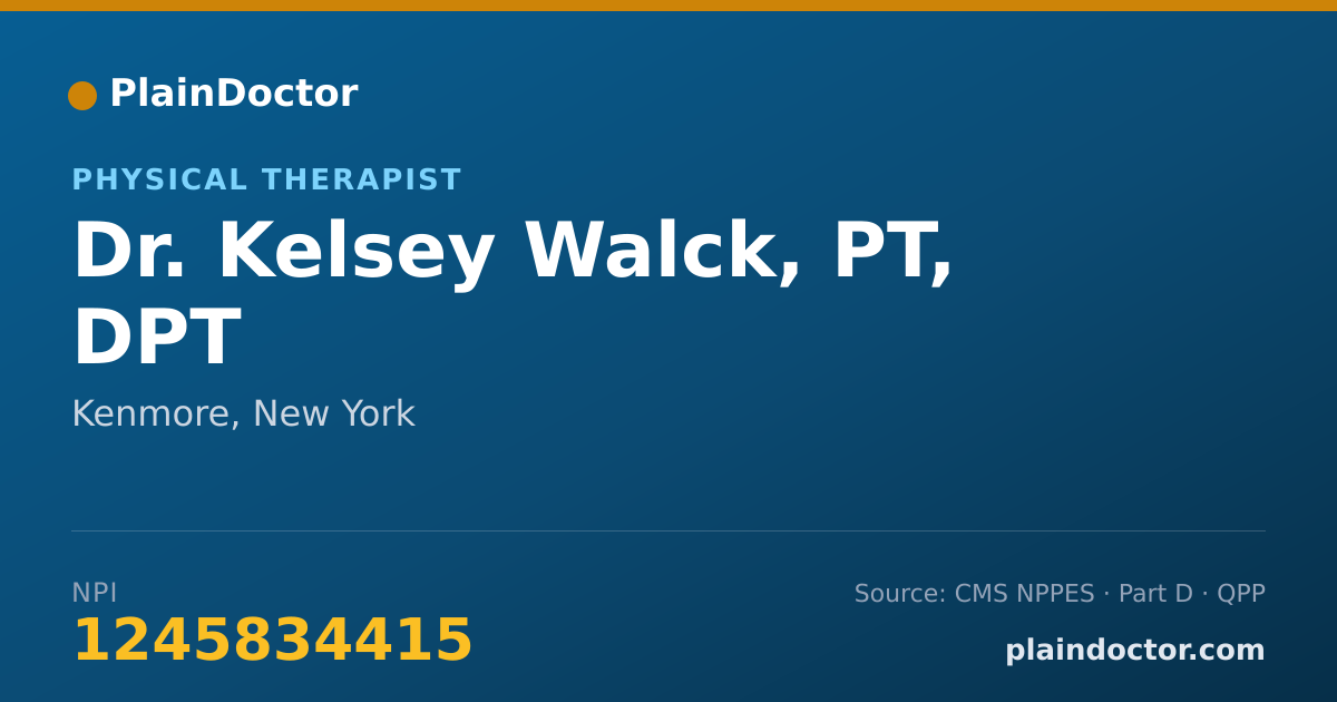 Shareable card for Kelsey Walck, PT, DPT - Physical Therapist, Kenmore, NY
