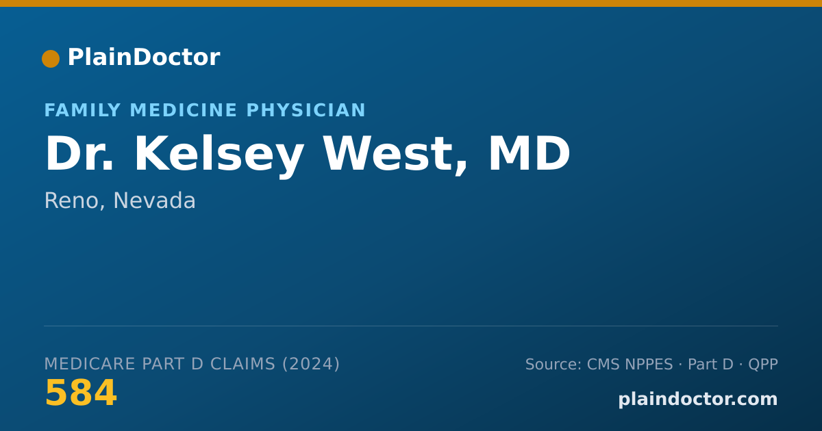 Shareable card for Kelsey West, MD - Family Medicine Physician, Reno, NV