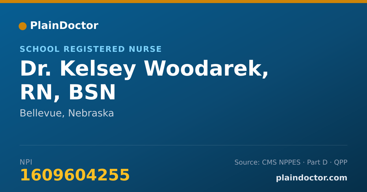 Shareable card for Kelsey Woodarek, RN, BSN - School Registered Nurse, Bellevue, NE