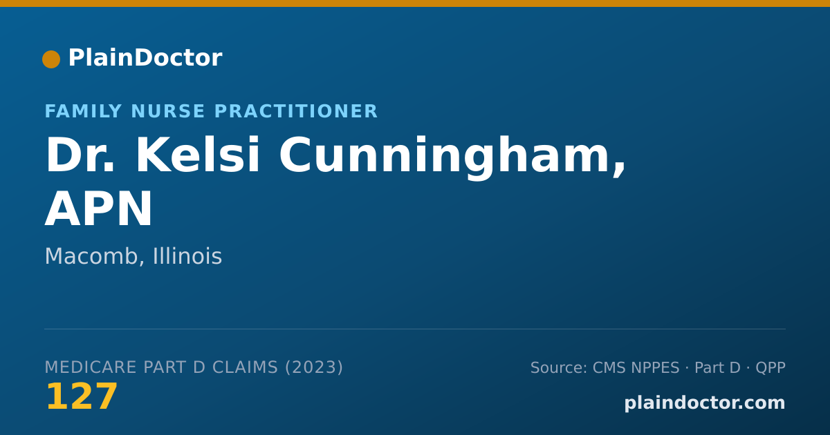 Shareable card for Kelsi Cunningham, APN - Family Nurse Practitioner, Macomb, IL