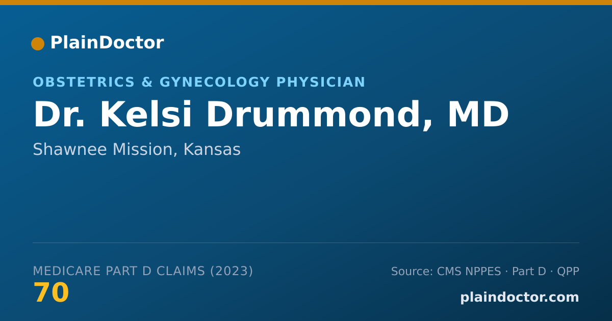 Shareable card for Kelsi Drummond, MD - Obstetrics & Gynecology Physician, Shawnee Mission, KS