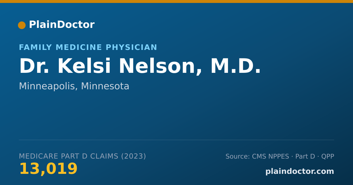 Shareable card for Kelsi Nelson, M.D. - Family Medicine Physician, Minneapolis, MN