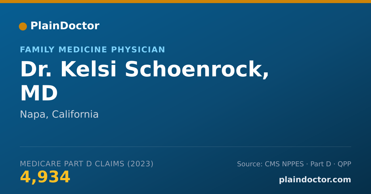 Shareable card for Kelsi Schoenrock, MD - Family Medicine Physician, Napa, CA