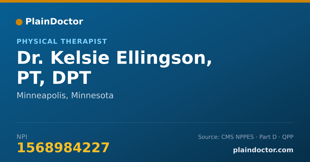 Shareable card for Kelsie Ellingson, PT, DPT - Physical Therapist, Minneapolis, MN