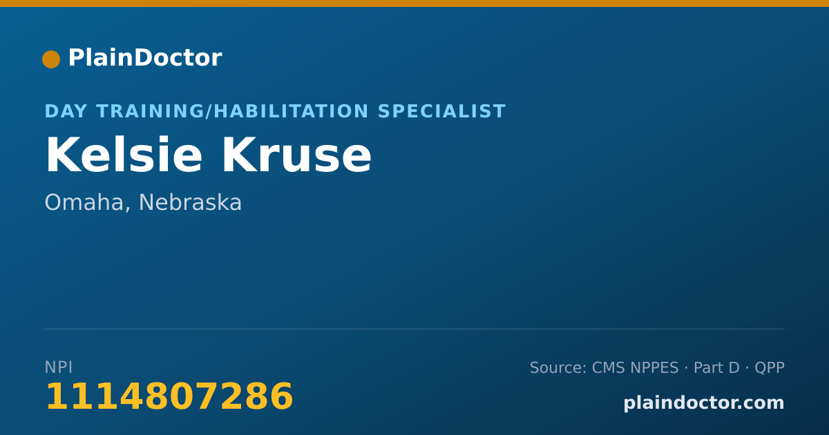 Shareable card for Kelsie Kruse - Day Training/Habilitation Specialist, Omaha, NE