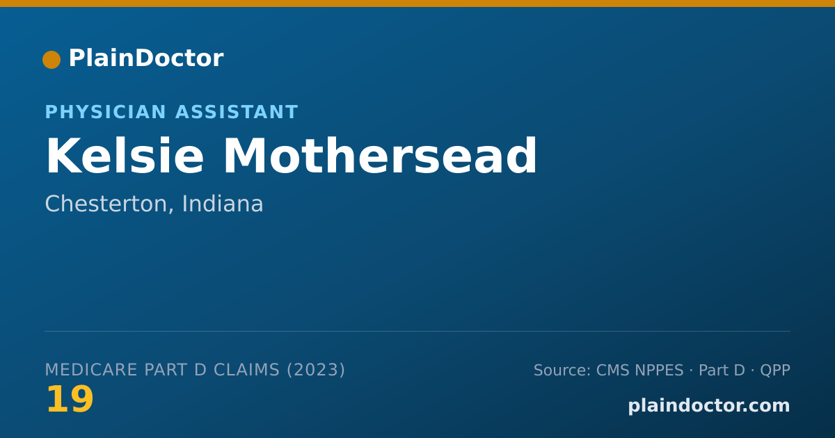 Shareable card for Kelsie Mothersead - Physician Assistant, Chesterton, IN