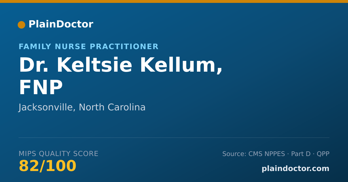 Shareable card for Keltsie Kellum, FNP - Family Nurse Practitioner, Jacksonville, NC