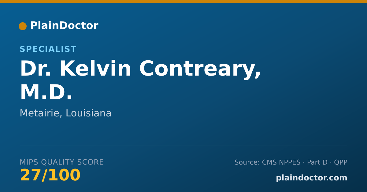 Shareable card for Kelvin Contreary, M.D. - Specialist, Metairie, LA