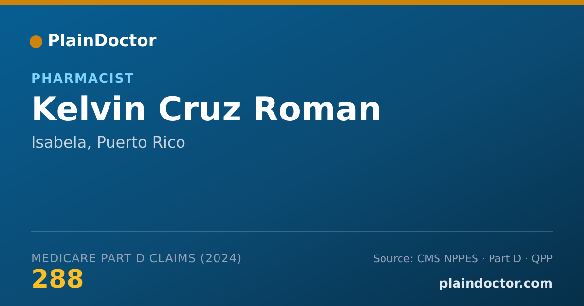 Shareable card for Kelvin Cruz Roman - Pharmacist, Isabela, PR