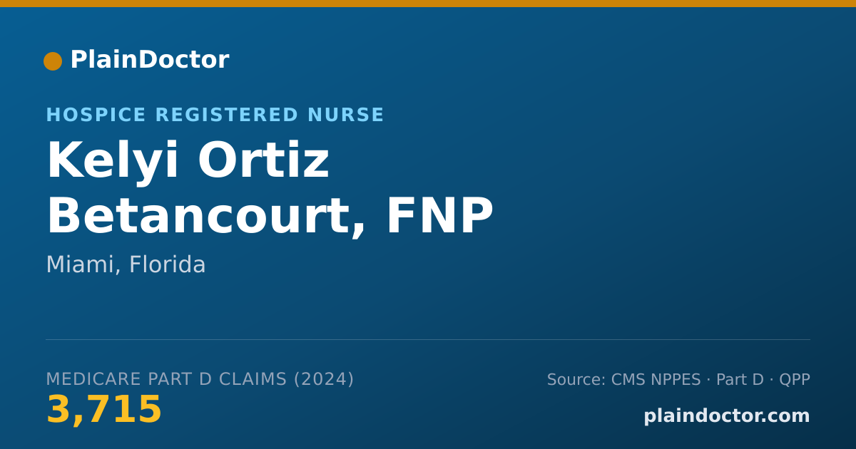Shareable card for Kelyi Ortiz Betancourt, FNP - Hospice Registered Nurse, Miami, FL