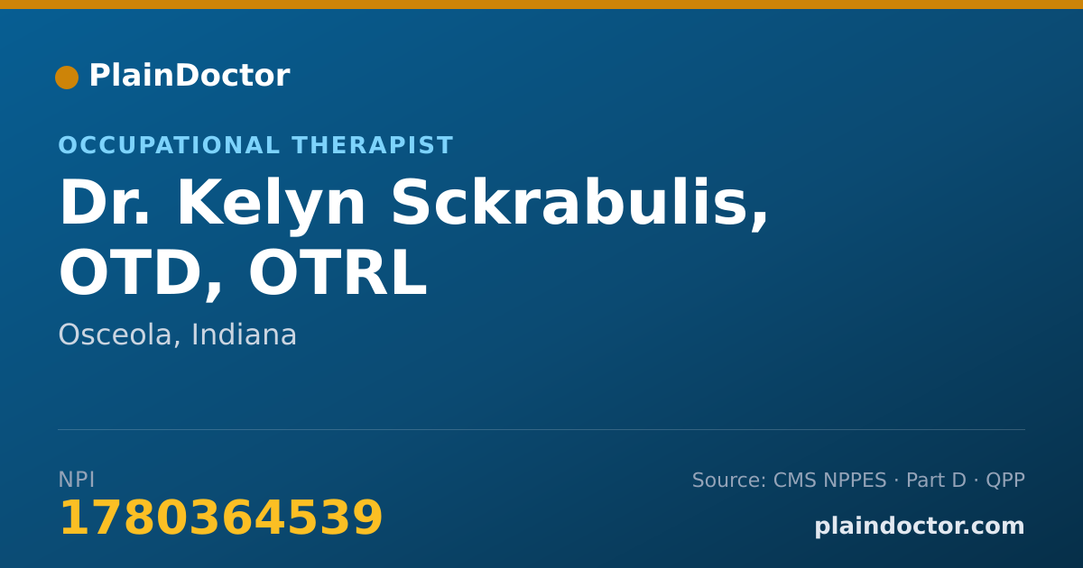 Shareable card for Kelyn Sckrabulis, OTD, OTRL - Occupational Therapist, Osceola, IN