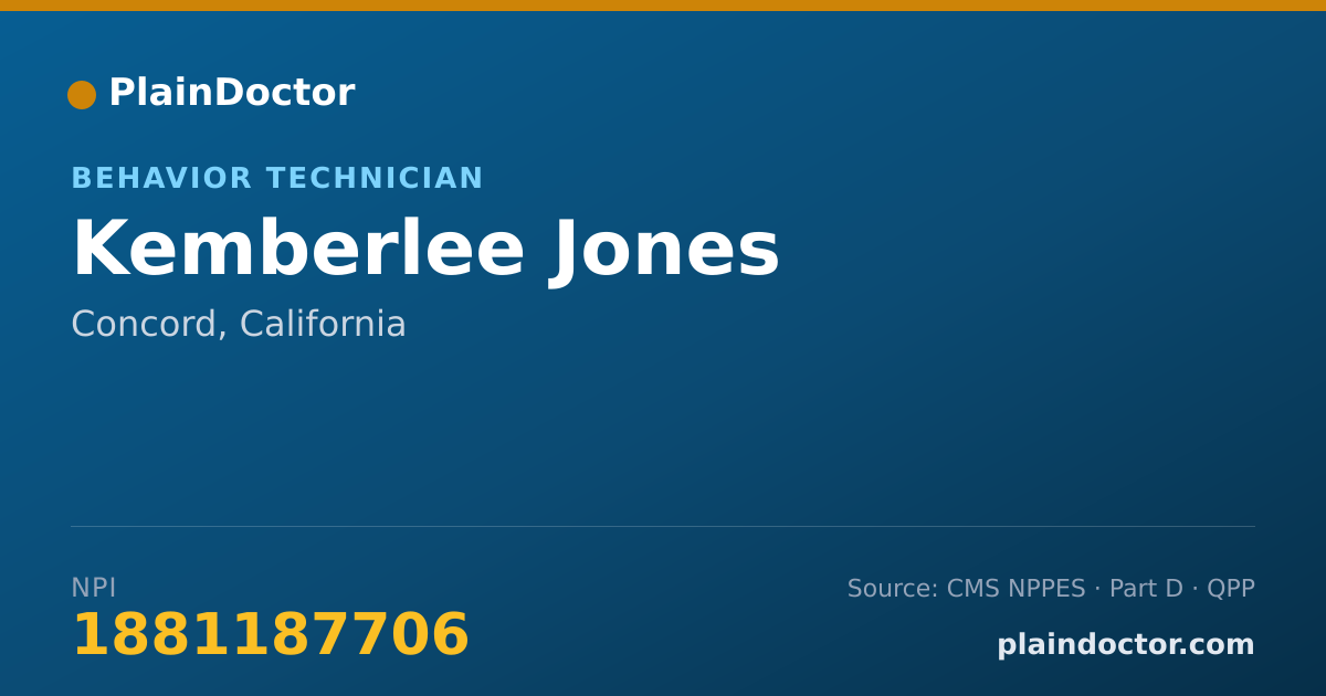 Shareable card for Kemberlee Jones - Behavior Technician, Concord, CA