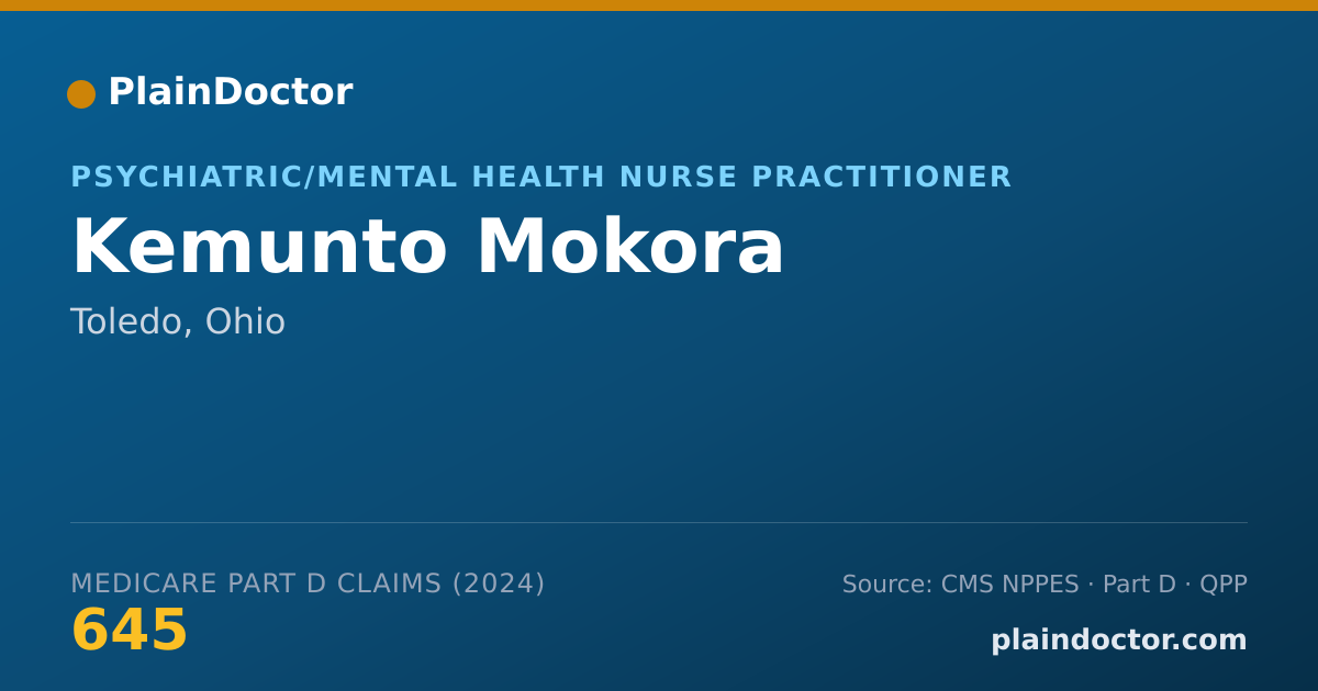 Shareable card for Kemunto Mokora - Psychiatric/Mental Health Nurse Practitioner, Toledo, OH
