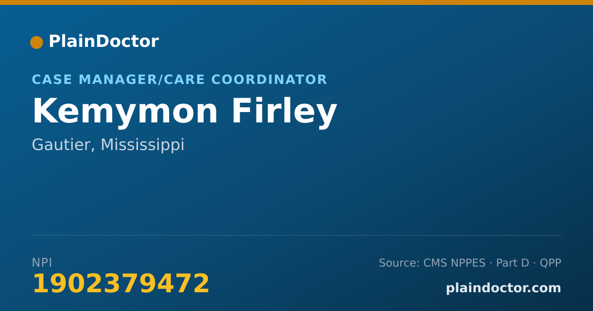 Shareable card for Kemymon Firley - Case Manager/Care Coordinator, Gautier, MS