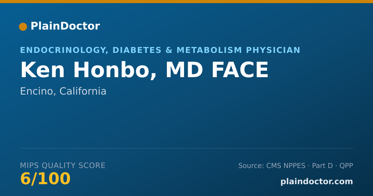 Shareable card for Ken Honbo, MD FACE - Internal Medicine Physician, Encino, CA
