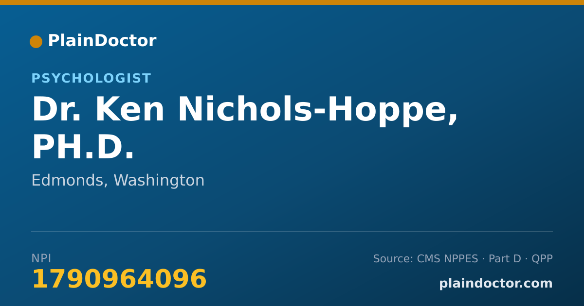 Shareable card for Ken Nichols-Hoppe, PH.D. - Psychologist, Edmonds, WA