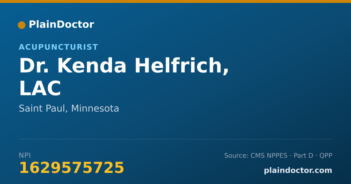 Shareable card for Kenda Helfrich, LAC - Acupuncturist, Saint Paul, MN