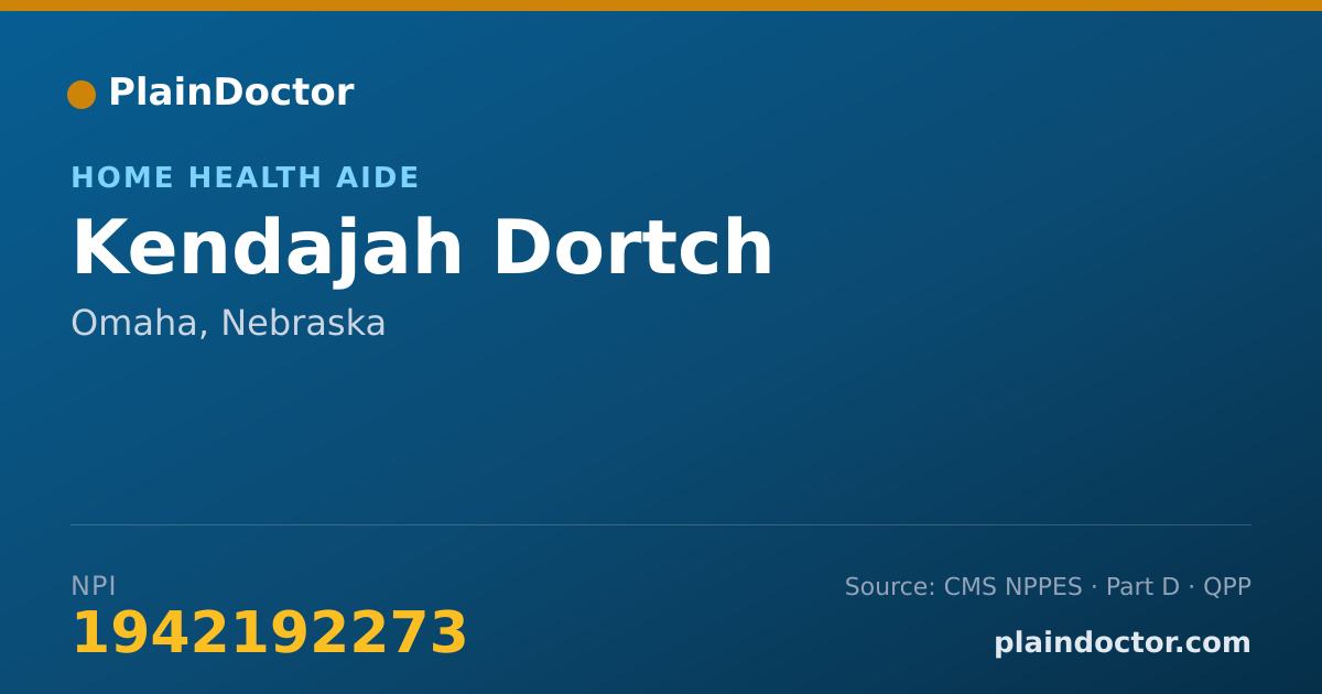 Shareable card for Kendajah Dortch - Home Health Aide, Omaha, NE