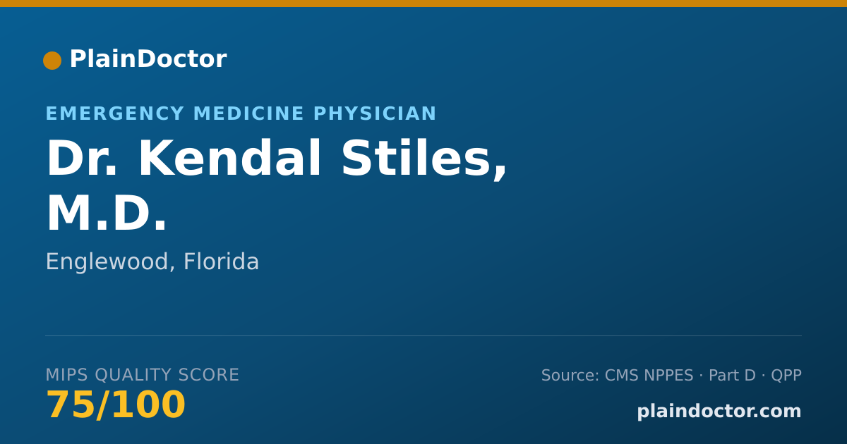 Shareable card for Kendal Stiles, M.D. - Emergency Medicine Physician, Englewood, FL