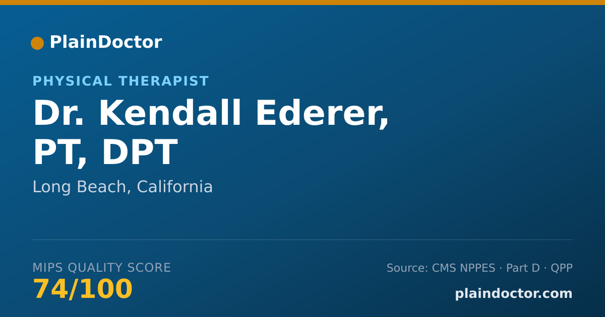Shareable card for Kendall Ederer, PT, DPT - Physical Therapist, Long Beach, CA