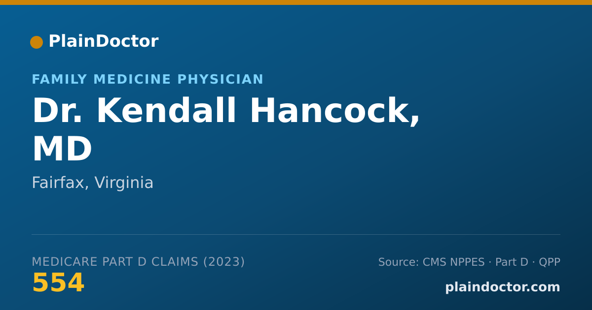 Shareable card for Kendall Hancock, MD - Family Medicine Physician, Fairfax, VA