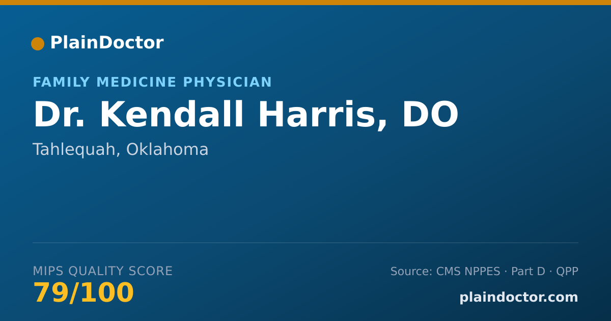 Shareable card for Kendall Harris, DO - Family Medicine Physician, Tahlequah, OK