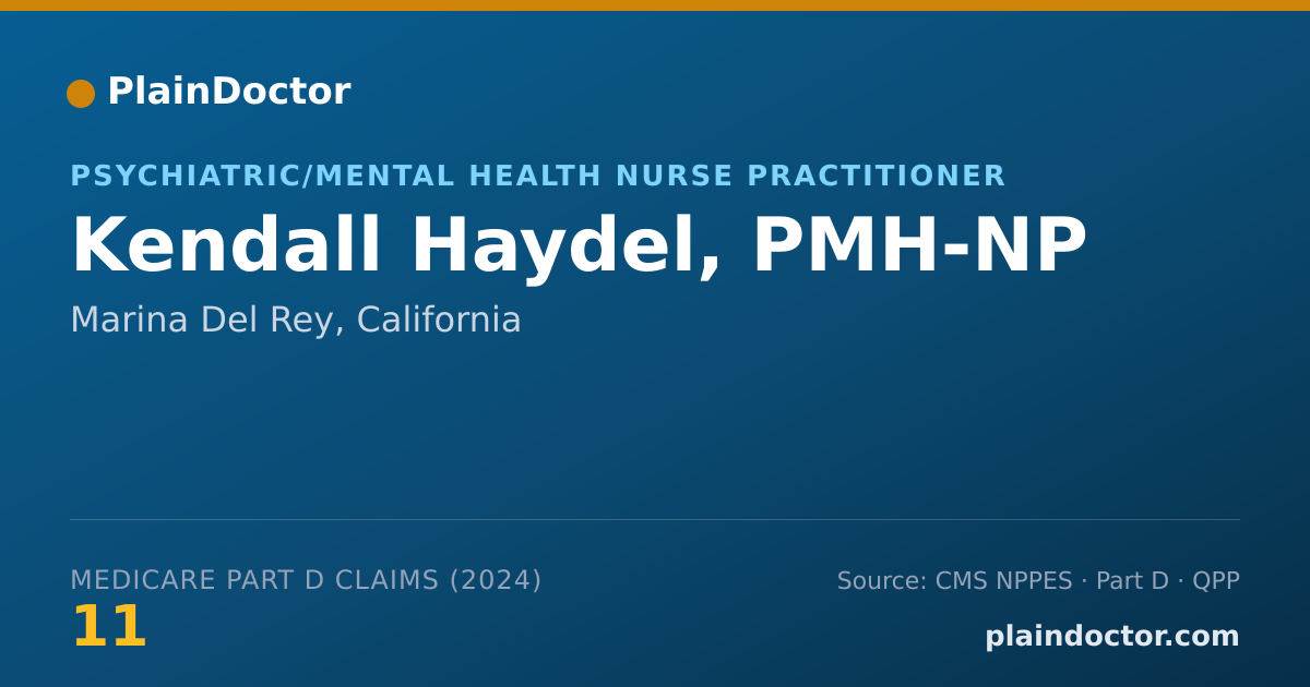 Shareable card for Kendall Haydel, PMH-NP - Psychiatric/Mental Health Nurse Practitioner, Marina Del Rey, CA
