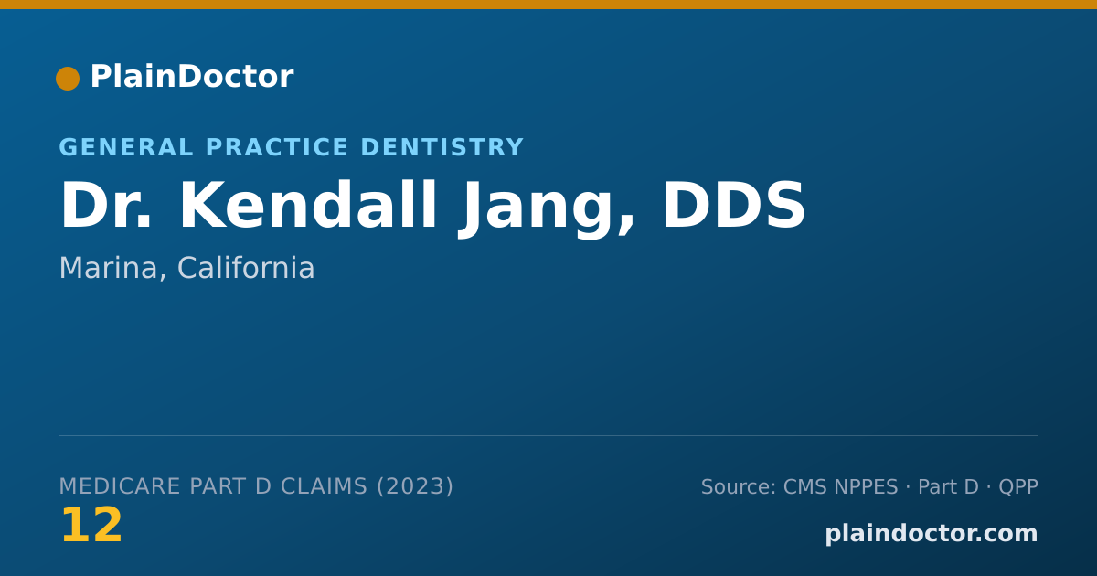 Shareable card for Kendall Jang, DDS - General Practice Dentistry, Marina, CA