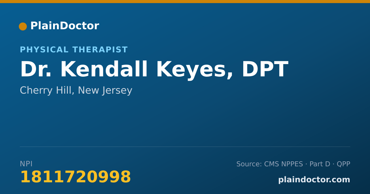 Shareable card for Kendall Keyes, DPT - Physical Therapist, Cherry Hill, NJ